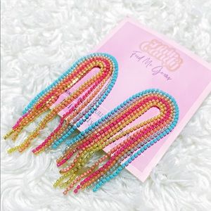 New Hair Candy By Han Limited Pastel Snow Cone Rainbow Earrings
